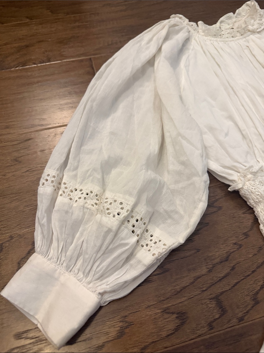 NWOT Cleobella Hayden Smocked Boho Mini Dress Ivory White S - Picture 6 of 14